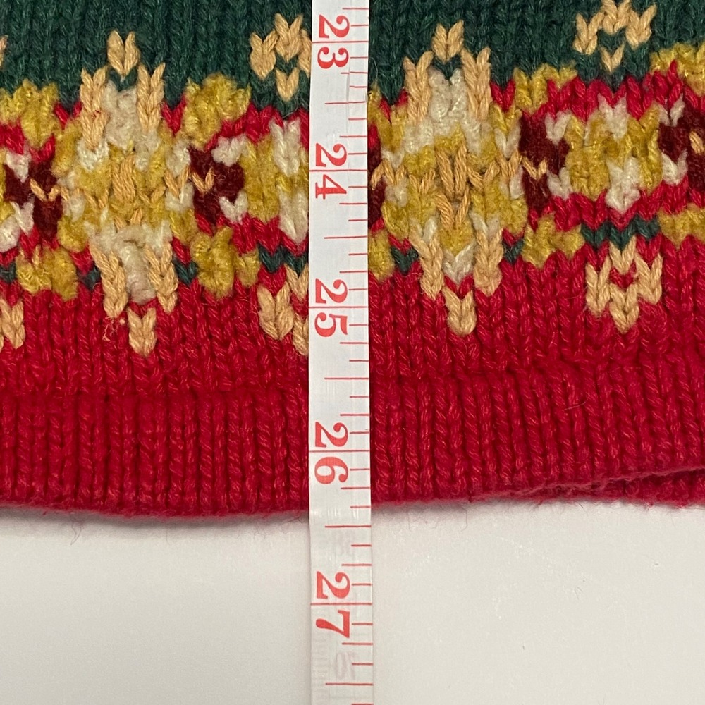 Vintage Women's Knit Christmas Sweater Cardigan Full Zip Festive Holiday - Picture 6 of 9